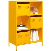 vidaXL Hoge kast 68x39x103,5 cm staal mosterdgeel