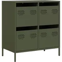 vidaXL Dressoir 68x39x73,5 cm koudgewalst staal olijfgroen
