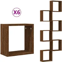vidaXL Wandschappen kubus 6 st 30x15x30 cm sonoma bruin eikenkleurig