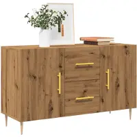vidaXL Dressoir 100x36x60 cm bewerkt hout artisanaal eikenkleurig