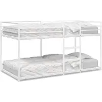 vidaXL Stapelbed zonder matras 75x190 cm staal wit
