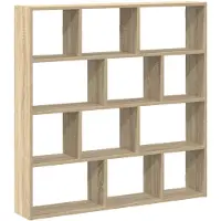 vidaXL Wandschap kubus 12 vakken bewerkt hout sonoma eikenkleurig