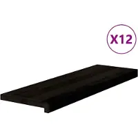vidaXL Traptreden 12 st 80x30x2 cm massief eikenhout bruin-zwart
