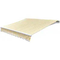 vidaXL Luifel uitschuifbaar gemotoriseerd 600 cm geel/wit