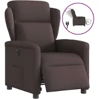 vidaXL Fauteuil verstelbaar elektrisch stof donkerbruin