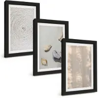 Wallfluent 3-Delige Schilderij Set - Boho-Texturen, Natuurlijke Structuren - 20 x 30 cm - Wanddecoratie - Moderne Interieurdecoratie - Interieur Decoratie