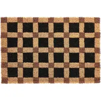 Beliani VILLASIS - Deurmat - Beige/Zwart - 60 x 90 cm - PVC