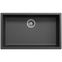 Pure.Sink Keukenwastafel 70x40 cm, zwart, inbouw- en opbouwmodel,