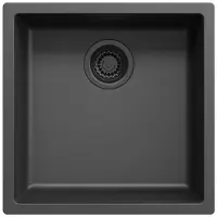 Pure.Sink Keukenwastafel 40x40 cm, zwart, inbouwmodel en opbouwmodel,