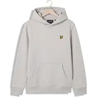 Lyle & Scott Jongens Truien & Vesten Brush Back Pullover Hoodie - Lichtgrijs - Maat 164/170
