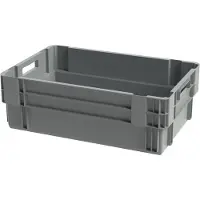 Viso Euronorm stapelbak krat - 600 x 400 x 200 - grijs - stapelbare draaistapelbak