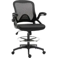 Vinsetto staande bureaustoel - stof - 64x60x126cm - zwart