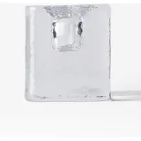 HEMA Kandelaar ⌀5x5cm Kub glas gehamerd transparant (transparant)