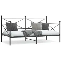 vidaXL Slaapbank zonder matras 100x200 cm staal zwart