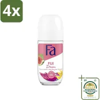Fa - Deodorant Roller - Fiji Dream - Watermeloen & Ylang Ylang - 48 uur Bescherming - 50 ml - Voordeelverpakking - 4 stuks - Watermeloen geur - Ylang ylang geur