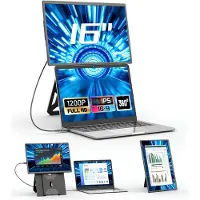 DNA Professionele Portable Monitor - Draagbare Monitor - Portable Monitor Voor Laptop - Zwart - 37cm x 24cm x 3cm