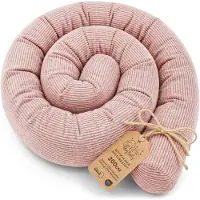Totsy Baby Zijslaper kussen Lichaamskussen 200 cm - Lang kussen bed rol slaapkussen nek rol Decoratie voor kinderkamer Oeko-Tex Roze Corduroy