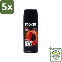 Axe 5 x - Deodorant Bodyspray - 48hrs Non Stop Fresh - Musk - Patchouli & Fougere - 150 ml - Grootverpakking - Musk Deodorant - Musk Deodorant - Deodorant Bodyspray - 48h Fresh - Musk Geur