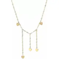 Yehwang Elegante ketting met hartjes - stainless steel met goud laagje - cadeau idee - moeder - vrouw - vriendin - necklace - collier - love