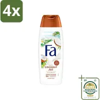 Fa - Douchegel - Coconut Milk - Hydraterend & Kalmerend - Verzachtend - 250 ml - Voordeelverpakking - 4 stuks - Kalmerende douchegel - Kokos-extract douchegel