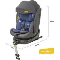 HAUSS SPOLE Autostoeltje - 360 Graden Draaibaar Met Isofix En Ligstand - Met Afneembare Zonnekap - Voor Autogebruik - Stoffen Bekleding Blauw