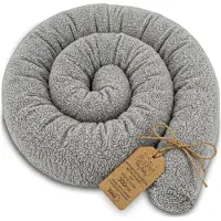 Totsy Baby Zijslaper kussen Lichaamskussen 300 cm Bouclé - Lang kussen bed rol slaapkussen nek rol Decoratie voor kinderkamer Oeko-Tex certificaat Lichtgrijs D