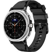 Strap-it race siliconen bandje smartwatchband geschikt voor Samsung Galaxy Watch 9 (40/44mm) / Watch 8 (40/44mm) / 8 Classic (46mm) - zwart