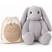 Coopley Verzwaringsknuffel 2Kg - Verzwaarde Knuffel - Knuffie Konijn - Weighted Stuffed Animal - Sensorisch Speelgoed - Voor Kinderen En Volwassenen - Met Canvas Opbergtas