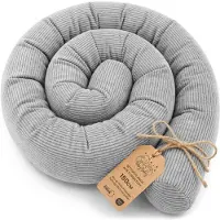 Totsy Baby Zijslaper kussen Lichaamskussen 150 cm Corduroy - Lang kussen bed rol slaapkussen nek rol Decoratie voor kinderkamer Oeko-Tex certificaat Grijs C