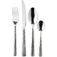 HEMA Bestekset Copenhagen rvs gehamerd 16-delig (zilver)