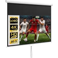 HOMCOM projectiescherm - kunststof - 187x8x150cm - wit