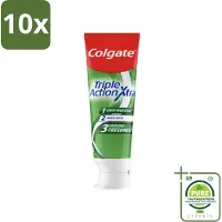 Colgate 10 x Tandpasta Triple Action Extra Fresh 75 ml - Grootverpakking - Tandpasta - Gaatjes - Tanden - Frisse Adem - Witte Tanden