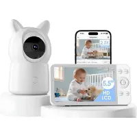 SP Babyfoon - Baby Monitor - Babyphone - Babyfoon met Camera - Wit - 7cm x 7cm x 15cm