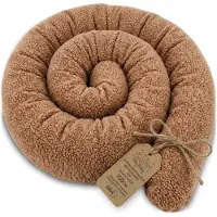 Totsy Baby Zijslaper kussen Lichaamskussen 150 cm Bouclé - Lang kussen bed rol slaapkussen nek rol Decoratie voor kinderkamer Oeko-Tex certificaat Pompoen