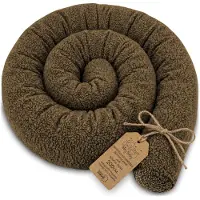 Totsy Baby Zijslaper kussen Lichaamskussen 200 cm Bouclé - Lang kussen bed rol slaapkussen nek rol Decoratie voor kinderkamer Oeko-Tex certificaat Bruin D
