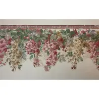 Noordwand Engelse bloemen cottage behangrand draperie geschulpt onderkant 377561