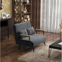 HAUSS SPOLE Fauteuil - Slaapstoel Met Verstelbare Rugleuning - Omvormbaar Tot Eenpersoonsbed - Voor Woonkamer En Logeerkamer - Velvet Donkergrijs