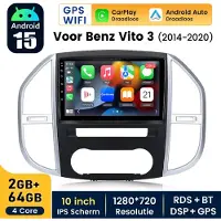 Hexinex HexinexMarket - 2GB+64GB Autoradio Geschikt voor Mercedes Benz Vito 3 W447 (2014-2020) - Draadloos CarPlay, Android Auto, GPS Navi, multimediaspeler
