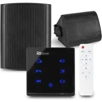 Power Dynamics set van 2 BGO40 speakers met de A50B inbouw versterker - Bluetooth - 2x 20W - Zwart