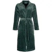 Pastunette Dames Rits Badjas - Ochtendjas - Zacht & Warm Fleece - Stippen reliëf - groen - maat 3XL (56-58)