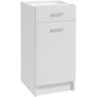 Stamar - Keukenonderkast 40 cm - wit mat - 49 cm diep - 1 deur, 1 lade en 1 legplank