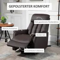 HAUSS SPOLE Relaxfauteuil - Elektrische Opstahulp Met Ligfunctie - Verstelbare Rugleuning En Voetensteun - Kunstleer Bruin