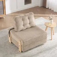STILVORA Fauteuil 1 Zits 90 X 86 X 84 Cm Uitklapbaar Naar Slaapbank Voor Woonkamer Slaapkamer En Logeerkamer Cord Khaki