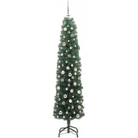 vidaXL Kunstkerstboom Groen 210 cm PVC en Staal en Kunststof
