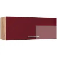 Vicco Hangkast Fame-Line, Bordeauxrode hoogglans/Goudkleurig Eiken, 100 cm