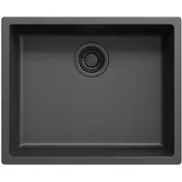 Pure.Sink Keukenwastafel 50x40 cm, zwart, inbouw- en opbouwmodel,