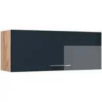 Vicco Hangkast Fame-Line, Donkerblauw hoogglans/Goudkleurig Eiken, 100 cm