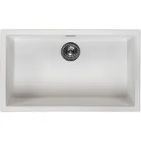 Pure.Sink Keukenwastafel 70x40 cm, wit, inbouw en opbouwmodel,