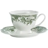 Bricard – koffieset – Fleury – 12-delig – groen – porselein 225 ml voor koffie en thee