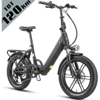 Maxtron Ilex Elektrische Vouwfiets 20 inch - 691,2Wh Accu - 120 km Actieradius - 45Nm Koppel - Koppelsensor - Hydraulische Schijfremmen - Shimano 7 Versnellingen - Zwart
